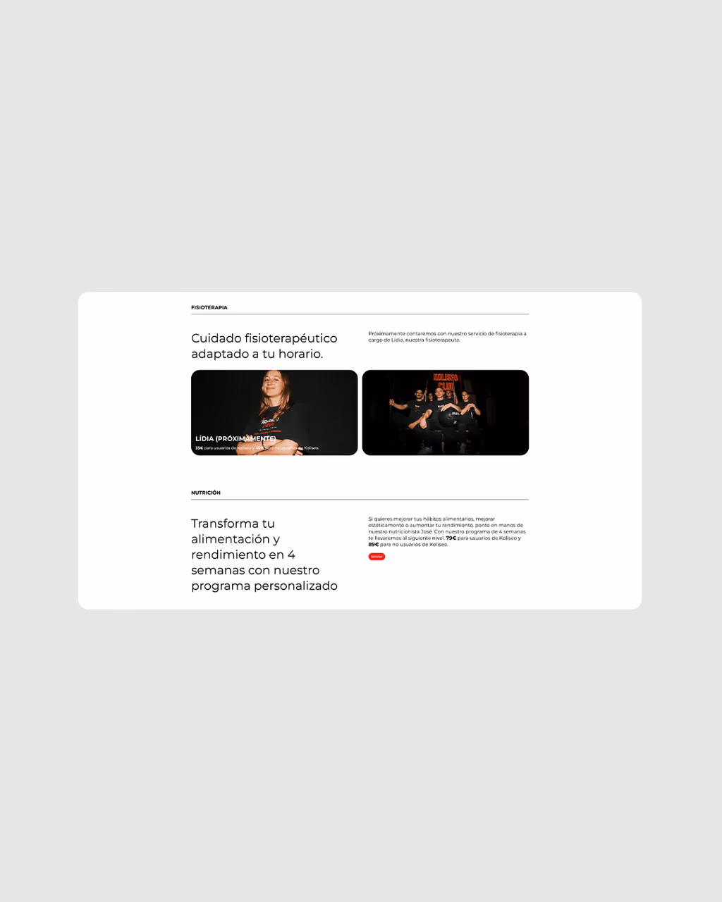 diseño web gimnasio