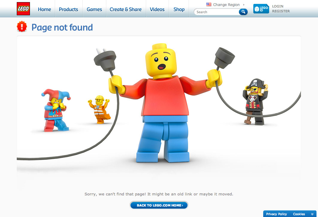 creative 404 page